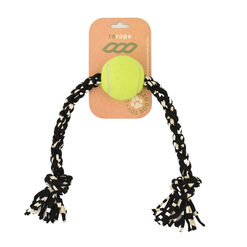 Tennis ball on discount a rope dog toy