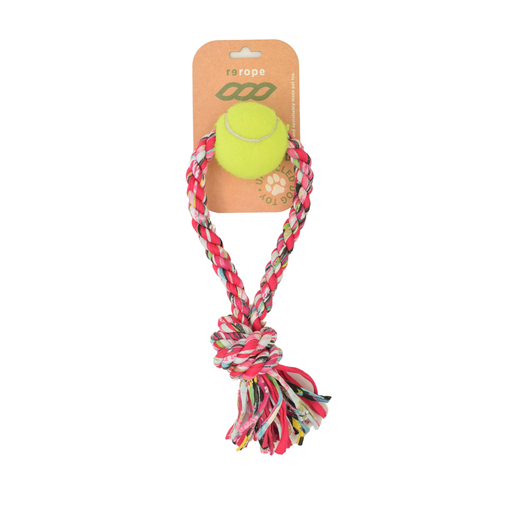 Tennis ball on sales rope dog toy